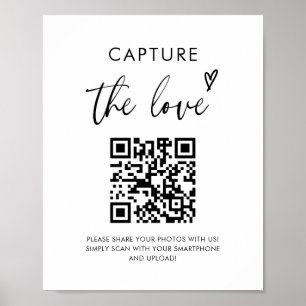 Wedding Capture The Love Photo Share QR Code Sign