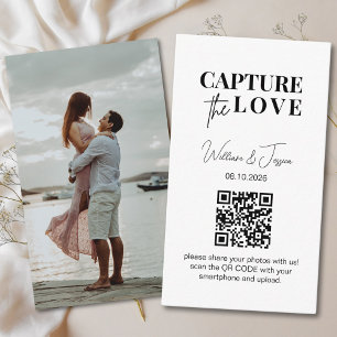 Wedding Capture The Love   Photo Sharing QR Code Enclosure Card