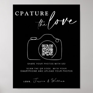 Wedding Capture The Love | Photo Sharing QR Code Poster