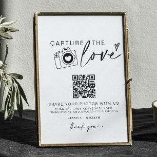 Wedding Capture The Love   Photo Sharing QR Code  Poster