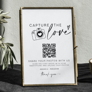 Wedding Capture The Love | Photo Sharing QR Code  Poster