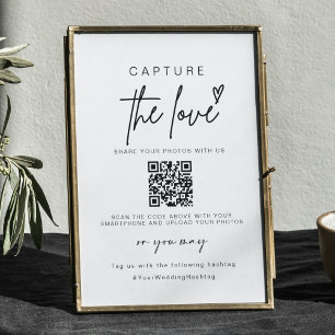 Wedding Capture The Love   Photo Sharing QR Code  Poster