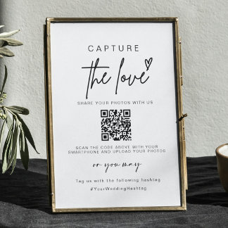 Wedding Capture The Love | Photo Sharing QR Code Poster