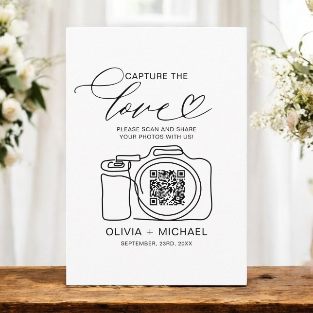 Wedding Capture The Love QR Code Photo Share  Enclosure Card (Creator Uploaded)