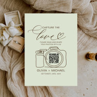 Wedding Capture The Love Sage Green QR Code Photo