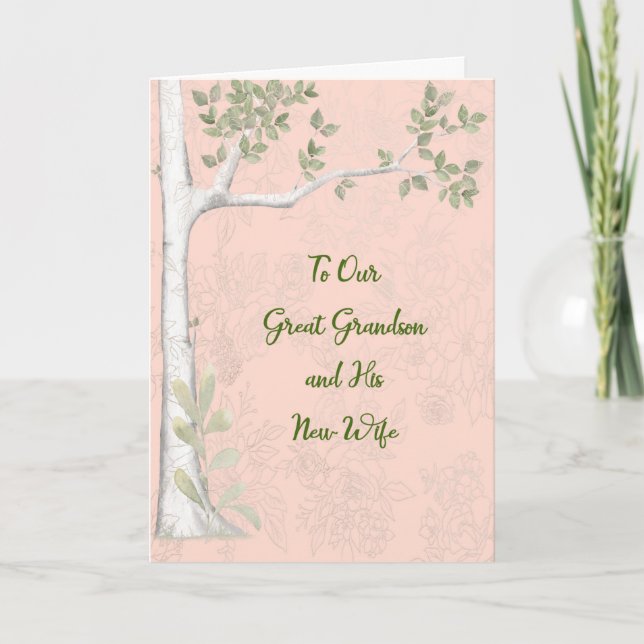 Wedding Card for Great Grandson and New Wife (Front)