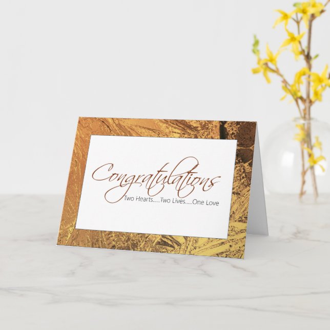 Wedding card, Love card for the bride and groom (Yellow Flower)