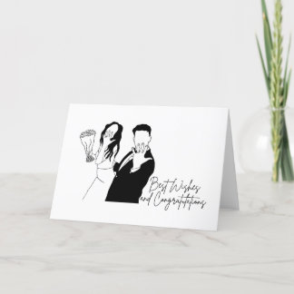 Wedding Card, Minimalist, Bride, Groom, Blank Thank You Card