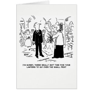 Wedding Card. No Time to go over the Small Print