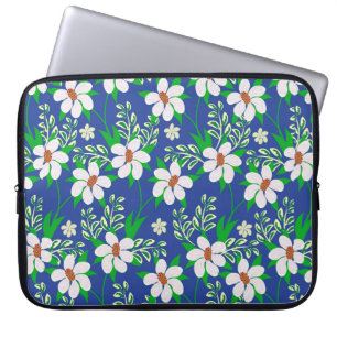 Wedding card or invitation with abstract floral ba laptop sleeve