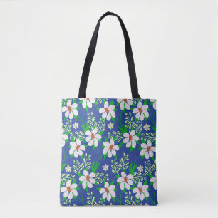Wedding card or invitation with abstract floral ba tote bag