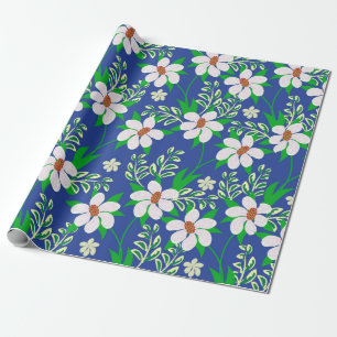 Wedding card or invitation with abstract floral ba wrapping paper