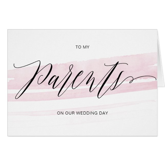 Wedding Card to Parents, Elegant, Wedding Keepsake (Front Horizontal)