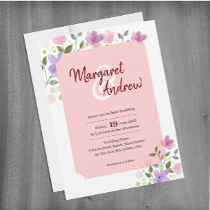 Wedding card with decent and elegant floral design