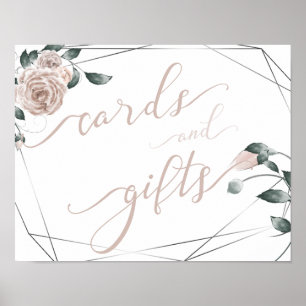 Wedding Cards and Gifts Dusty Rose Floral Sign 2