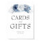 Wedding Cards and Gifts Sign Dusty Blue Floral