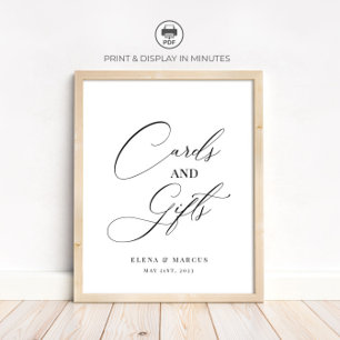 Wedding Cards and Gifts Sign Modern Elegant