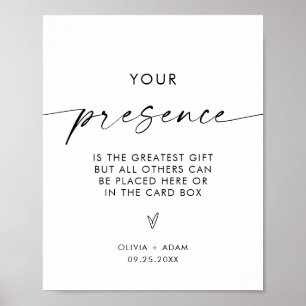 Wedding Cards and Gifts Sign, Modern Minimalist Poster