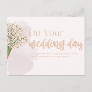 Wedding Cards- Elegant Floral Wedding Congratulati Postcard