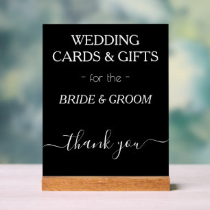 Wedding Cards Gifts Black White Typography Acrylic Sign