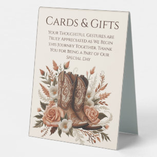Wedding Cards & Gifts Sign-Cowboy Boots