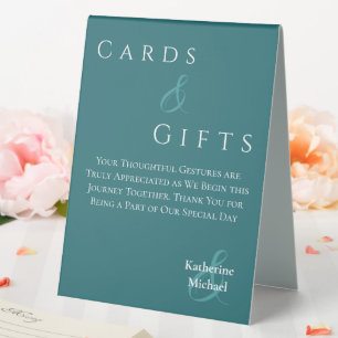 Wedding Cards & Gifts Sign-Emerald Green-