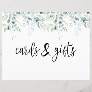 Wedding Cards & Gifts Sign - Eucalyptus Wedding