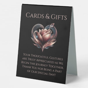 Wedding Cards & Gifts Sign-Rose with a Heart