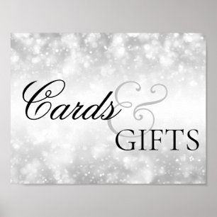 Wedding Cards & Gifts Silver Shimmer Lights Poster