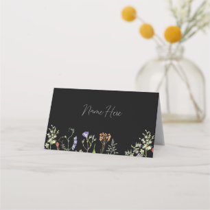 Wedding Cards Names Wildflowers Floral Dark