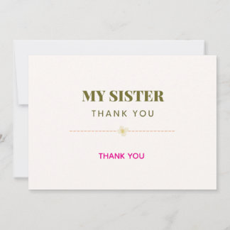 Wedding cards -thank you my sister