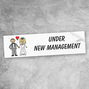 Wedding Cartoon - Under New Management Bumper Sticker