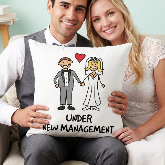 Wedding Cartoon - Under New Management Cushion (Creator Uploaded)
