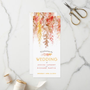 Wedding cascading fall vines watercolor program