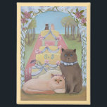 Wedding Cat Couple Personalise Initials  Magnet<br><div class="desc">Love that sticks around. The Cat Bride & Groom Magnet is a delightful keepsake that’s perfect as a wedding favour for guests or a thoughtful gift for a just-married couple. Featuring an adorable kitty couple in wedding attire with a romantic outdoor scene, this magnet is a playful and lasting reminder...</div>