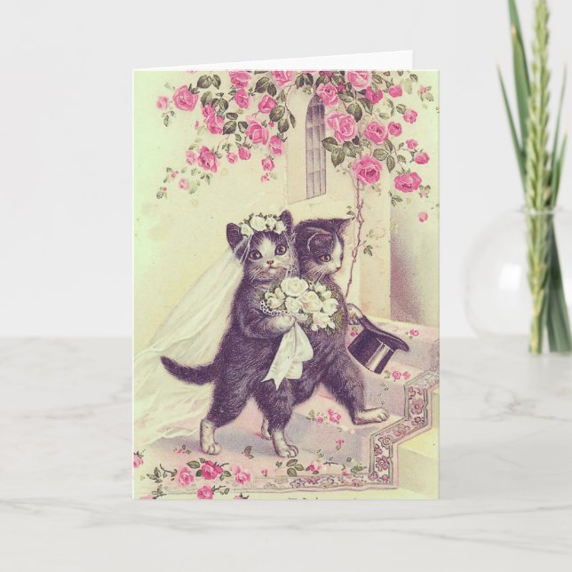 Wedding Cats Blank Customisable Card (Front)