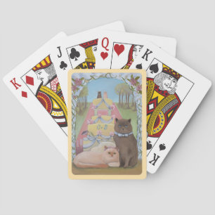 Wedding Cats Personalise Initials  Playing Cards