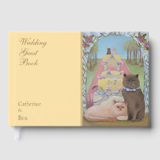 Wedding Cats Yellow "9 x 6" Guest Book