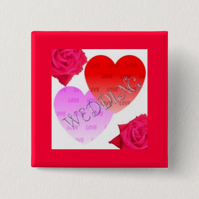 WEDDING CELEBRATION 15 CM SQUARE BADGE (Front)