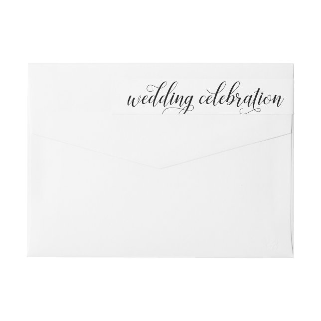 Wedding Celebration Modern Black and White Wrap Around Label (Back)