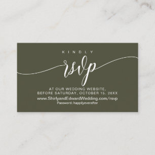 Wedding Celebration Online RSVP, Modern  Enclosure Card