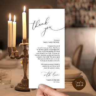 Wedding Celebration Place Setting Thank You Card