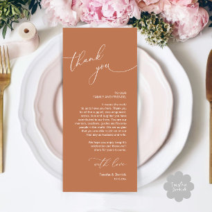 Wedding Celebration Place Setting Thank You Card