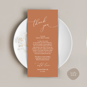 Wedding Celebration Place Setting Thank You Card