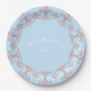 Wedding Celebrations Blue  Personalise Paper Plate