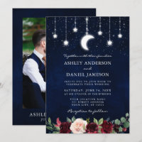 Wedding Celestial Moon Stars Lights Floral Photo