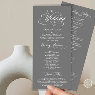 Wedding Ceremony, Classy Elegance Dark Grey Program