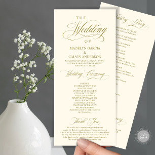 Wedding Ceremony, Classy Elegance Yellow Gold Program