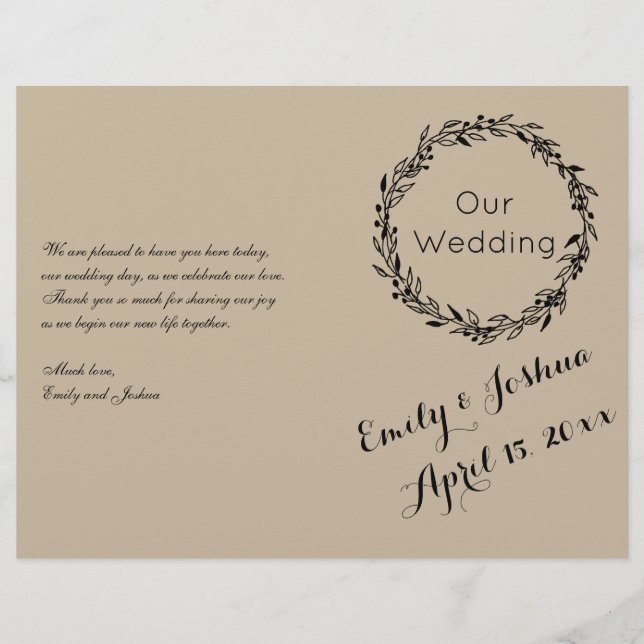 Wedding Ceremony Custom Template - Program Flyer (Front)