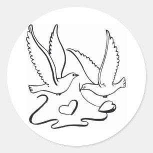 Wedding Ceremony Doves Classic Round Sticker